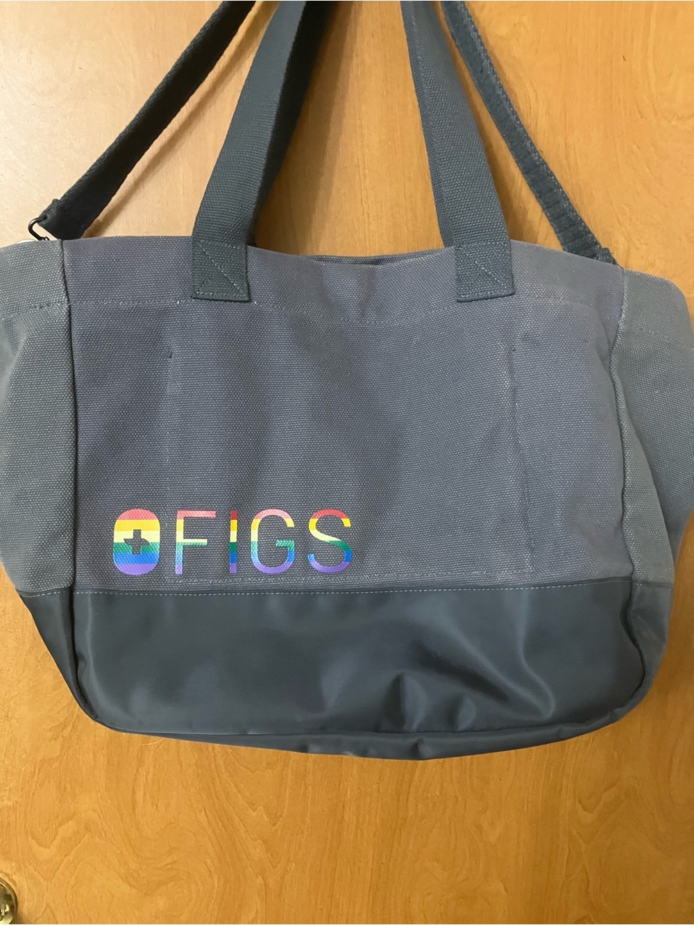 FIGS Charcoal Limited Edition Canvas Tote Bag With Removable Strap